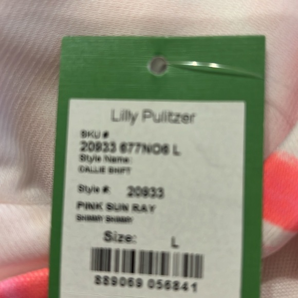 Lilly Pulitzer Callie Shift Dress Pink Sun Ray Shimmy Shimmy size Large NWT - Picture 7 of 9